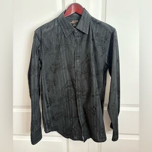 Helix Men's Charcoal Patterned Shirt